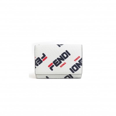 FENDI TRI-FOLD WALLET WHITE (9.3*7*2.2cm) 